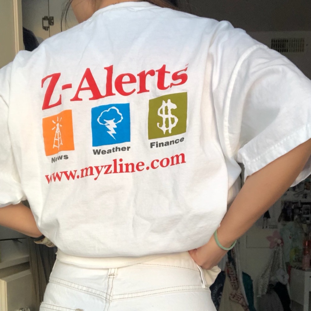 rainbow logo vintage inspired oversized white tee